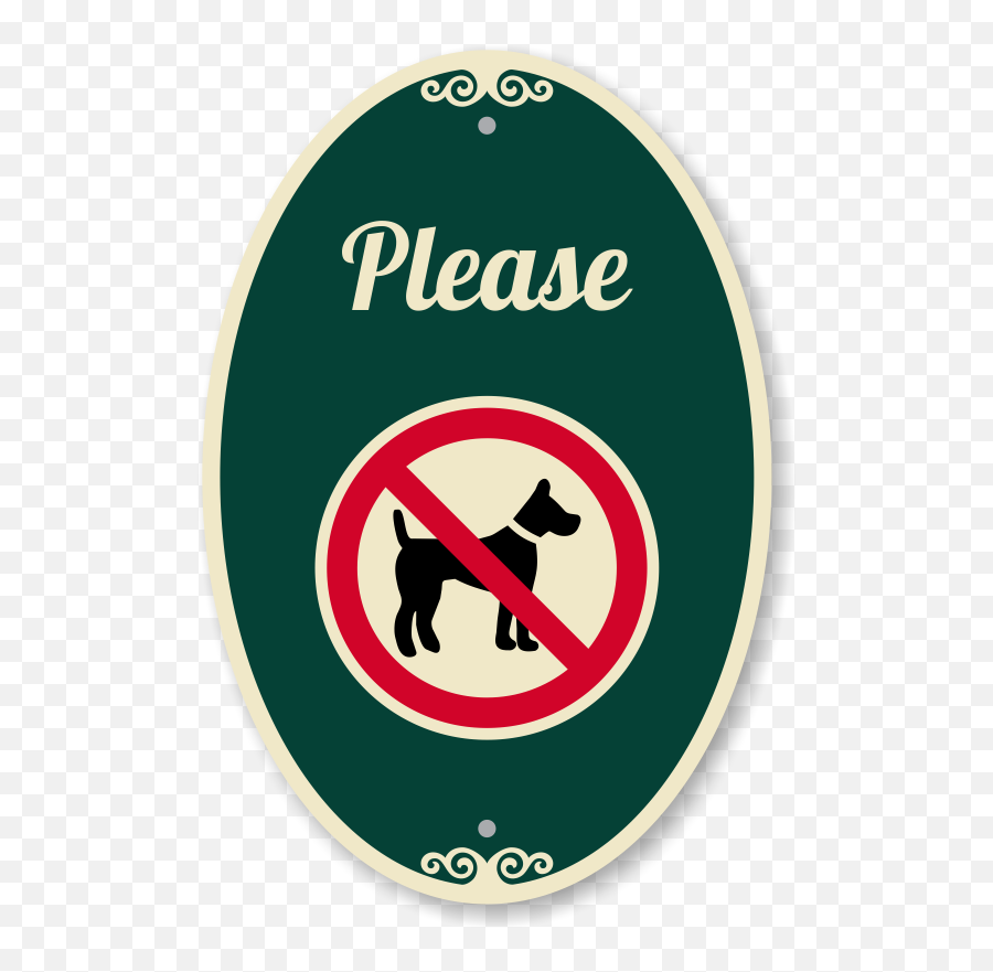 Designer Please No Dog Sign Oval Sku K - 0339 No Parking On Grass Sign Png,Dog Poop Png