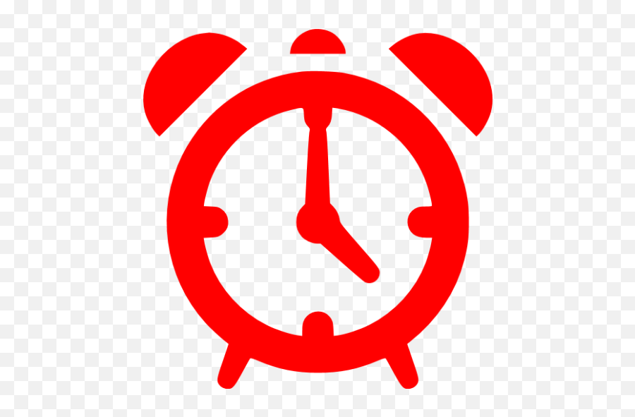 Red Alarm Clock Icon - Alarm Clock Icon Red Png,Red Clock Icon