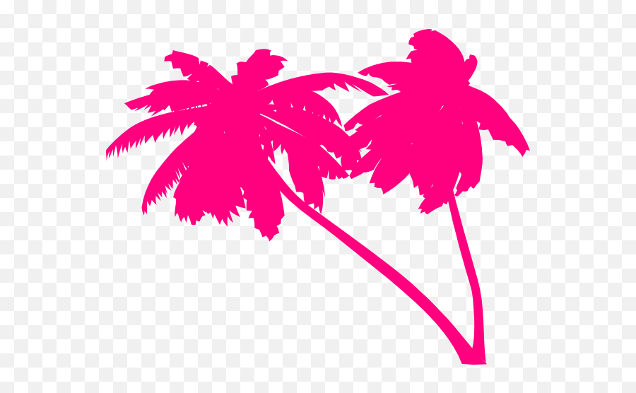 Double Pink Palm Trees Clip Art - Vector Clip Transparent Palm Tree Vector Png,Palm Tree Clip Art Png