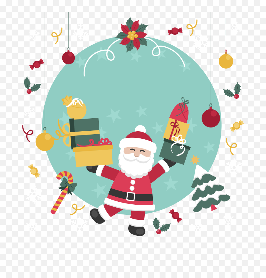 Santa Claus Christmas Gift Ornament Pattern For - Illustration Png,Christmas Pattern Png