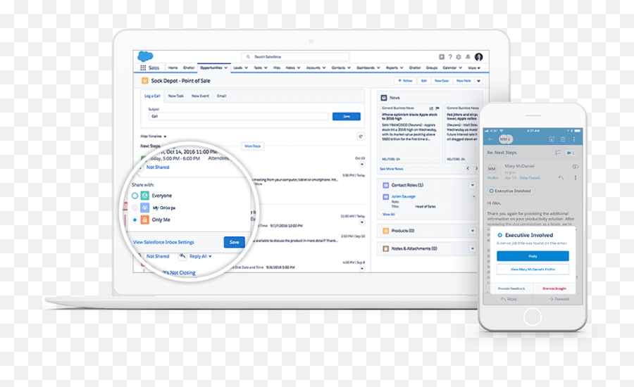 Crm Email Management Software Salesforce Inbox By Sales - Salesforce Inbox Png,Outlook Mail Icon