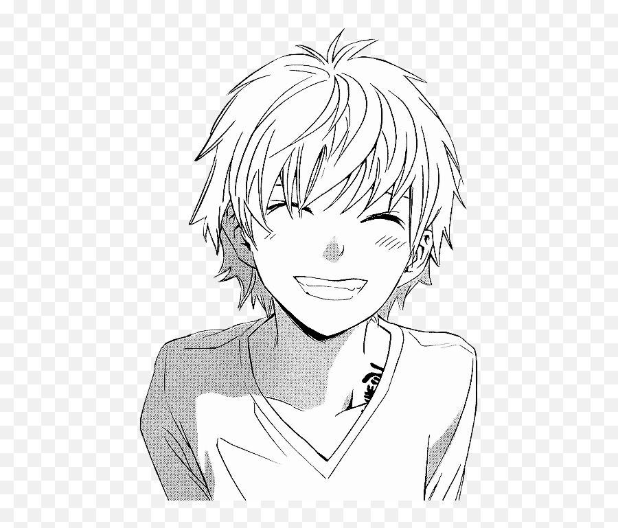 Anime Boy Smiling Drawing - Anime Boy Face Drawing Png,Anime Smile Png -  free transparent png images 