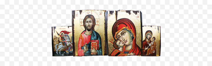 Byzantine Iconsmeteorahandmadeserigrafisilverpaper - Prophet Png,Byzantine Icon Of Mary