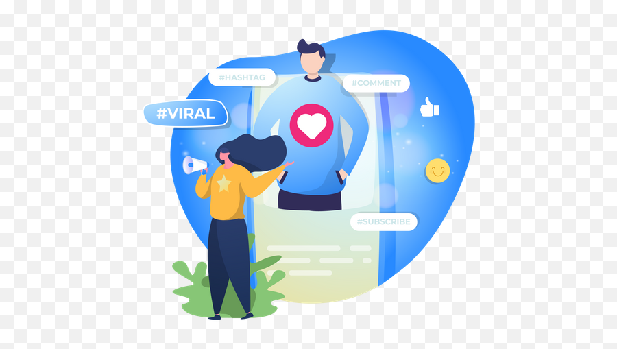 Premium People With Viral Concept Illustration Pack From - Sharing Png,Scary Social Media Icon Pack