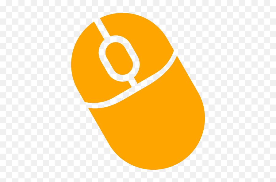 Orange Mouse 3 Icon - Free Orange Computer Hardware Icons Black Mouse Icon Png,Computer Mouse Icon Png