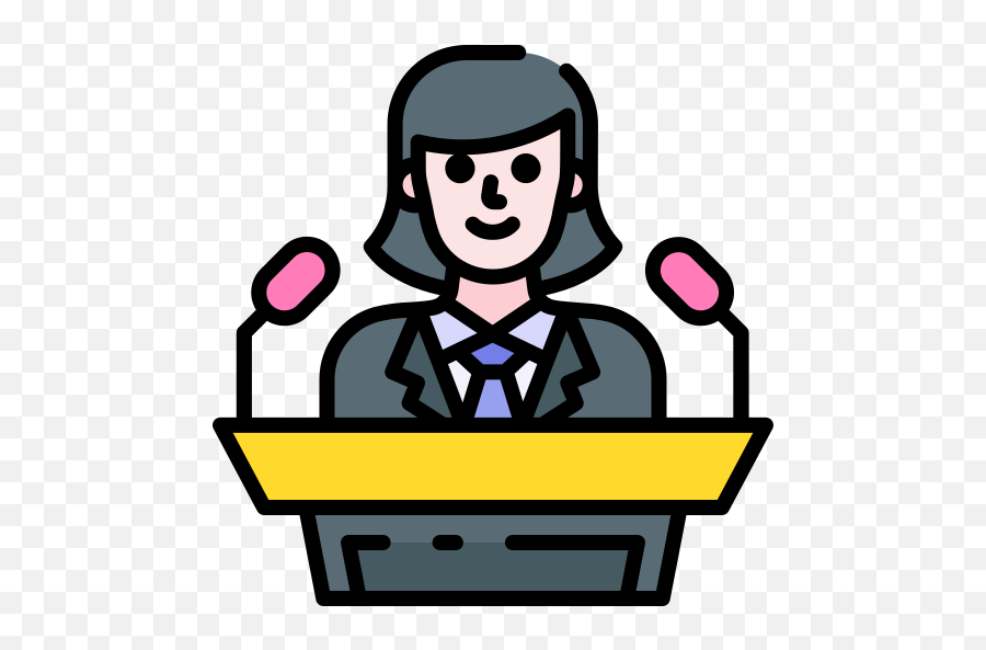 Politician Icon From Womens Day Pack Style - Lineal Color Png,Principal Icon