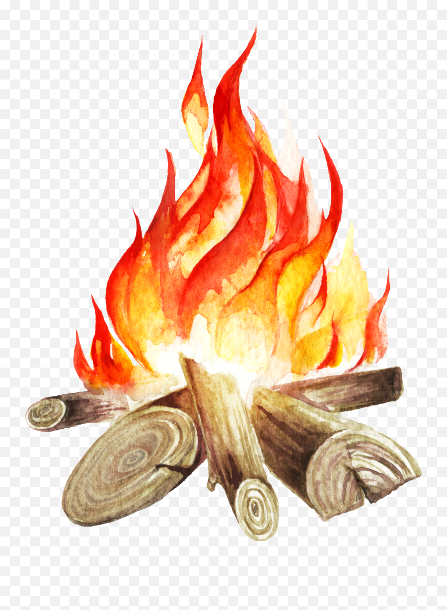 Download Bonfire Clipart Round Flame - Watercolor Painting Portable Network Graphics Png,Bonfire Png