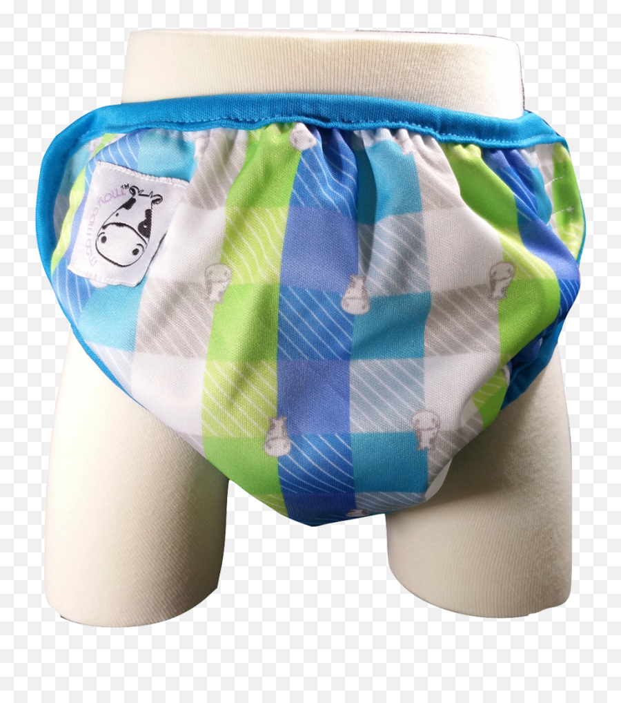 One Size Swim Diaper Checkers With Blue Border - Briefs Png,Blue Border Transparent