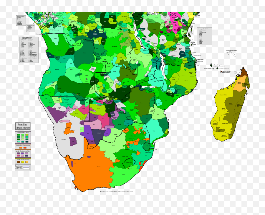 Languages In Southern Africa Maps - Map Of Languages Of Africa Png,Africa Map Png
