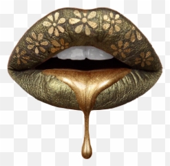 Gold Drip Png - Gold Lips Drip,Gold Lips Png