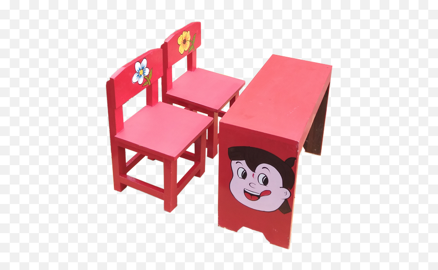 Kids Study Table With Two Chair School Desk - Children Study Desk Png,School Desk Png