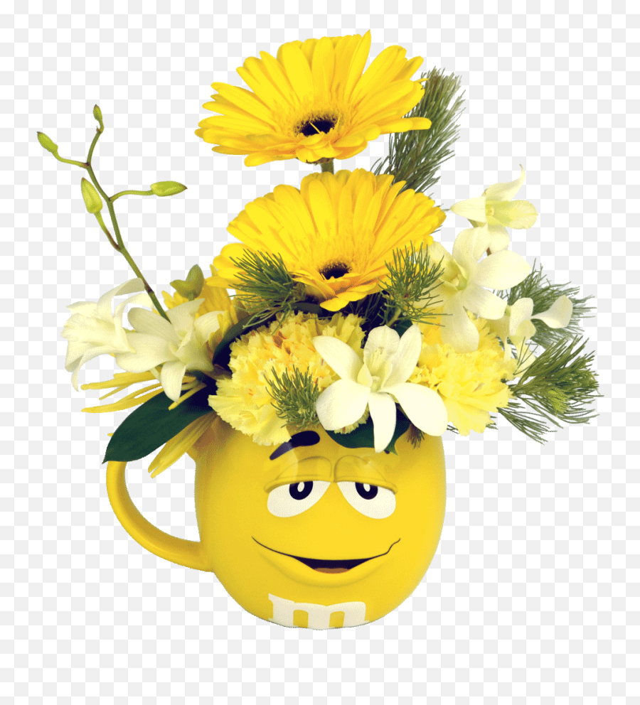 Monkey Emoji With Flower Crown Png - Yellow 3d Mu0026m Flower Flowers,Monkey Emoji Png