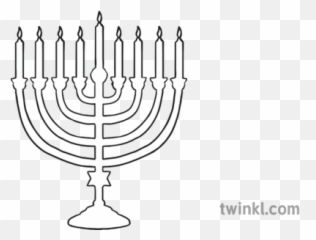 Hanukkah Menorah Outline Illustration - Hanukkah Menorah Outline Png,Hanukkah Png