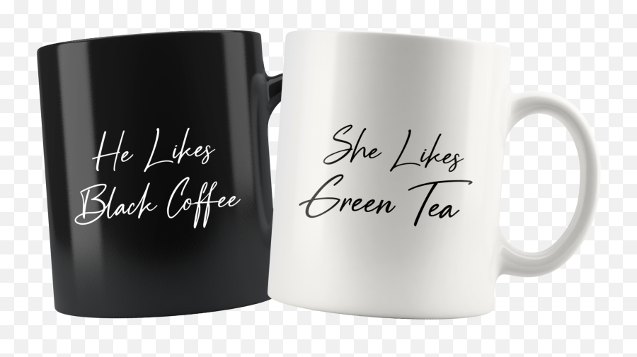 He Likes Black Coffee Mug Set Couple - Mug Png,Black Couple Png