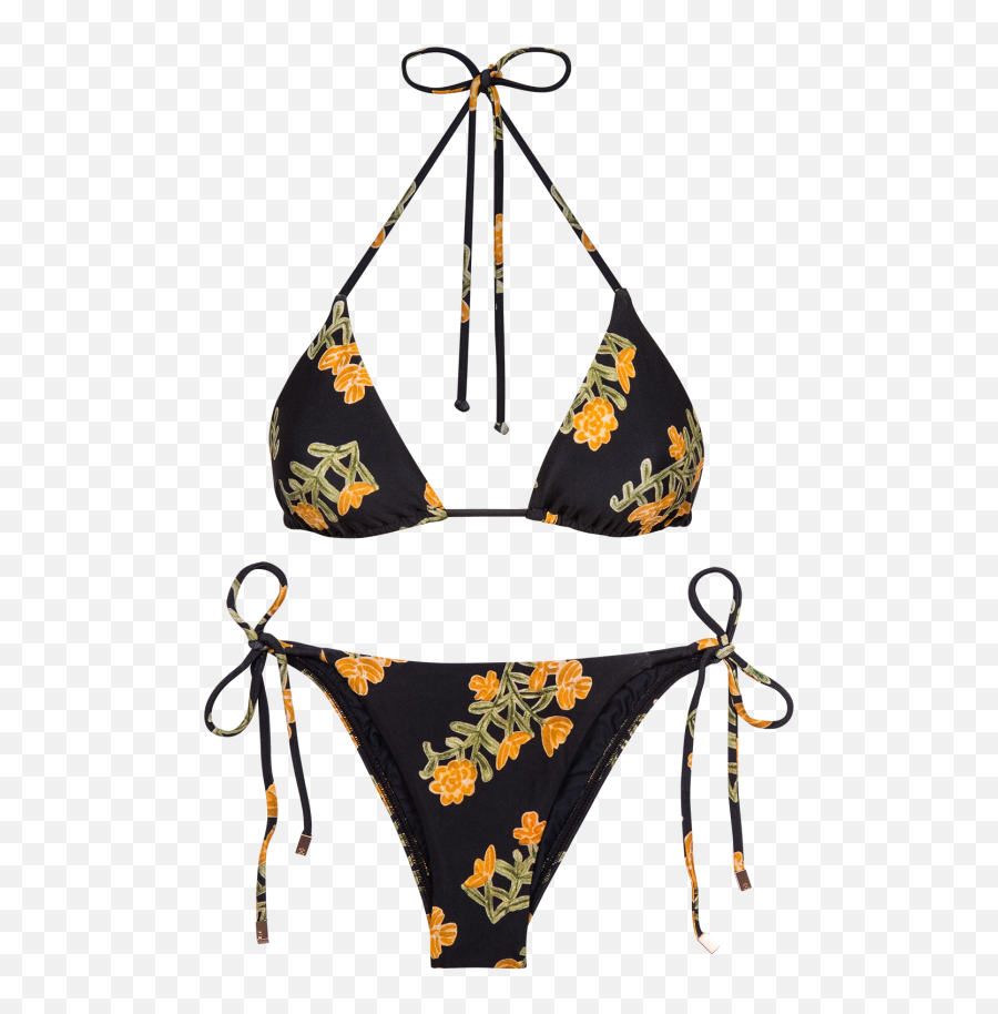 Flower Tie Side Bottom - Swimsuit Top Png,Bikini Png