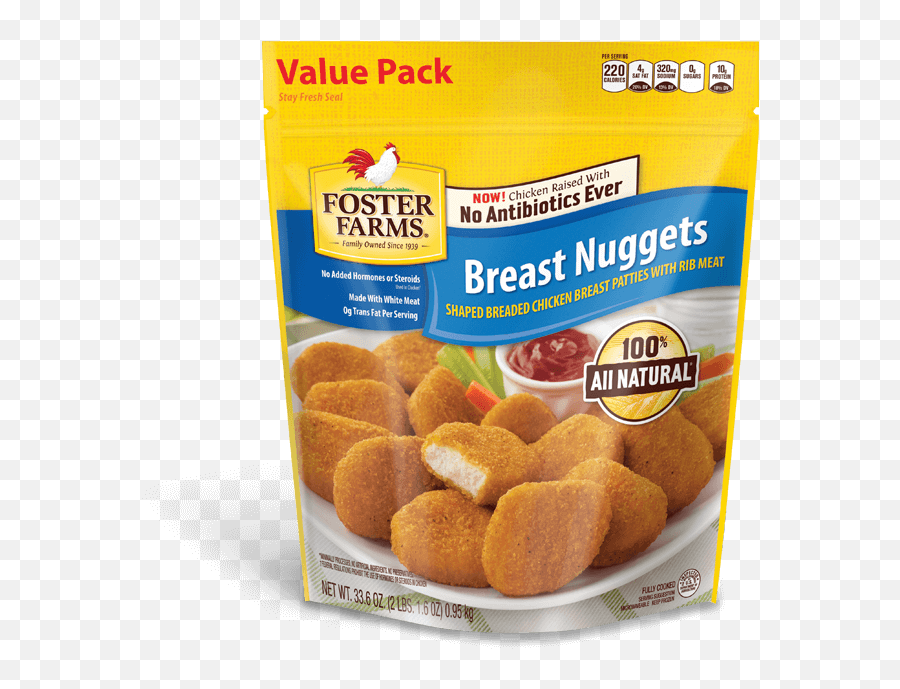 Breast Nuggets Value Pack 2 Lbs Products Foster Farms - Foster Farms Chicken Nuggets Png,Chicken Nugget Png