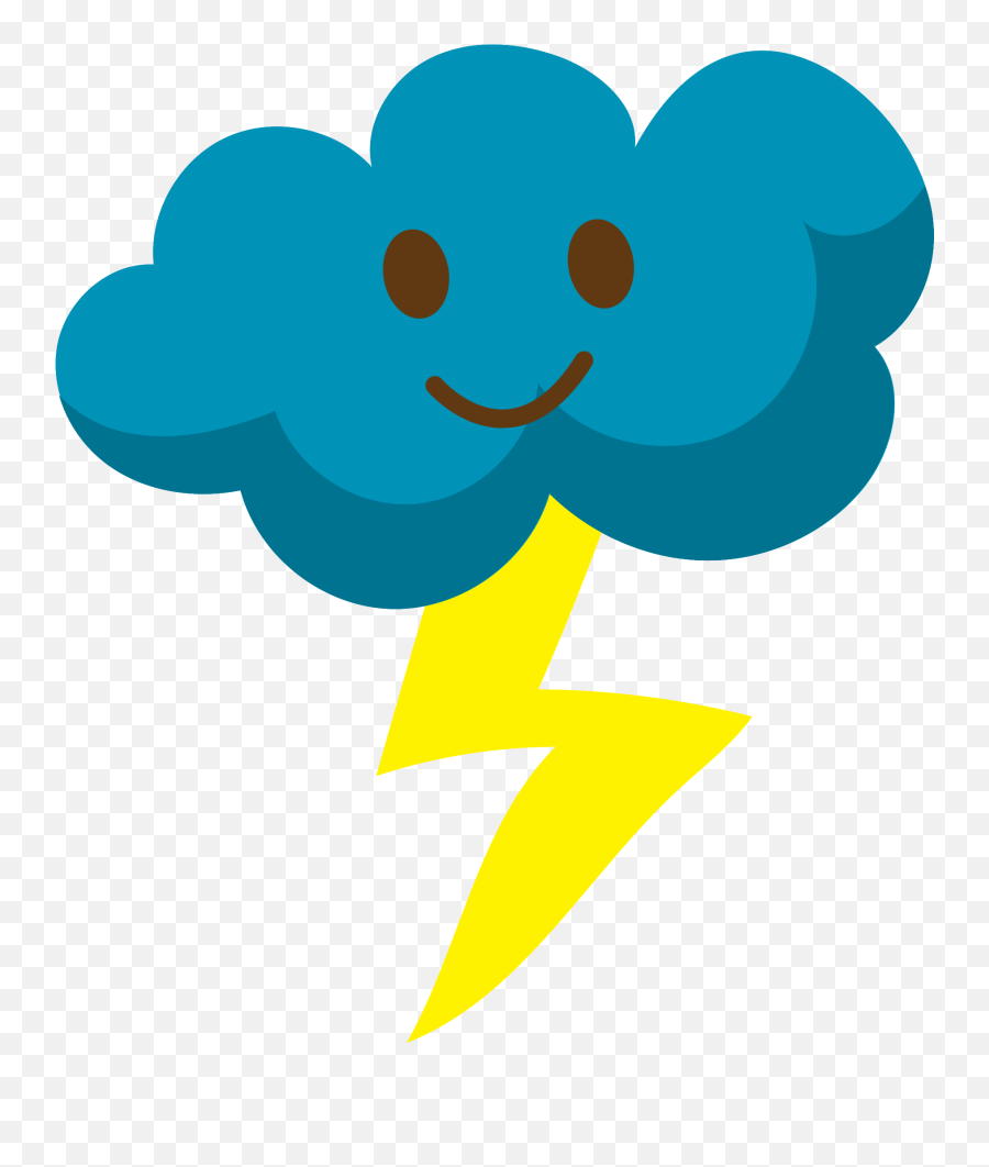 Free Lightning And Cloud Cute Png With - Cute Lightning Png,Cartoon Clouds Png