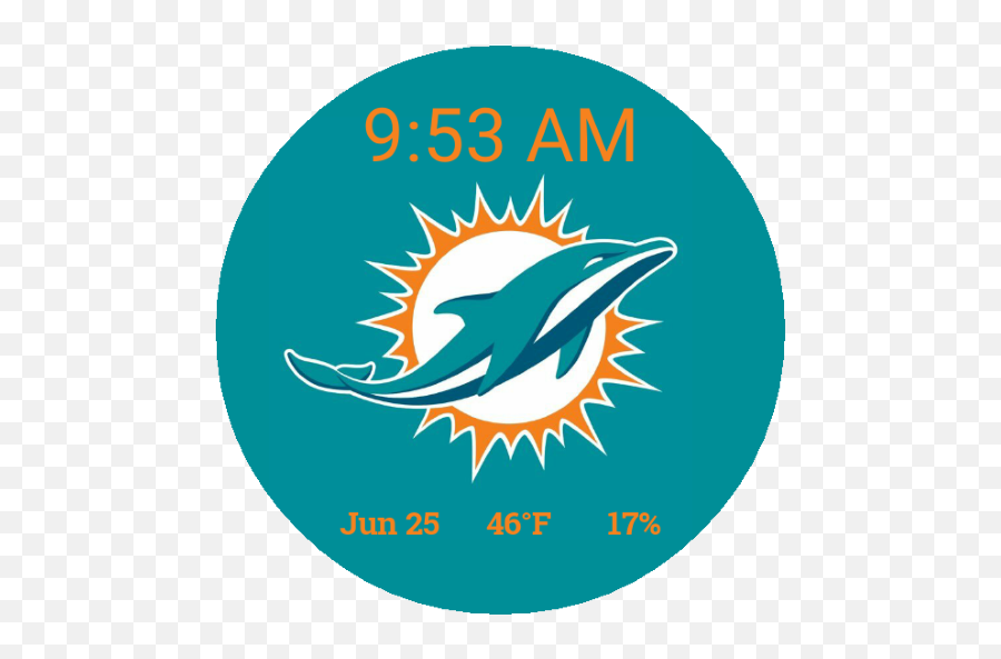 Sports U2013 Nfl Miami Dolphins 01 Watchfaces For Smart Watches - Miami Dolphins Flag Png,Miami Dolphins Logo Png