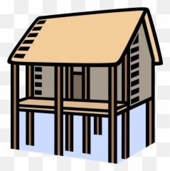 Clipart Houses Flooding - House On Stilts Png Transparent Stilt House Clip Art,Houses Png