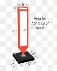 Flexpost Entrance With Straight Ahead Arrow Paddle - Vertical png
