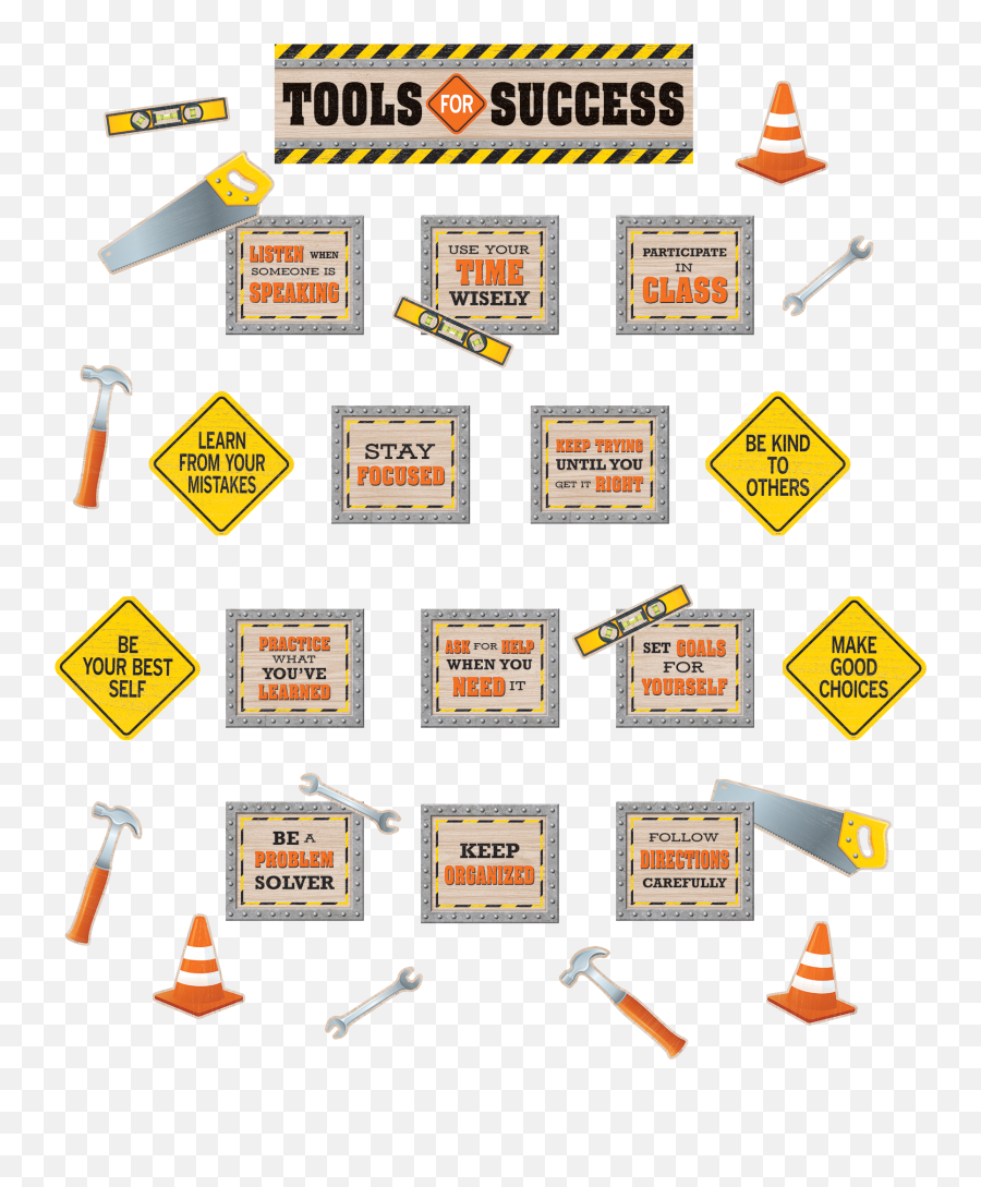 Under Construction Tools For Success Mini Bulletin Board - Teacher Created Resources Under Construction Tools For Success Mini Bulletin Board Set Png,Under Construction Transparent