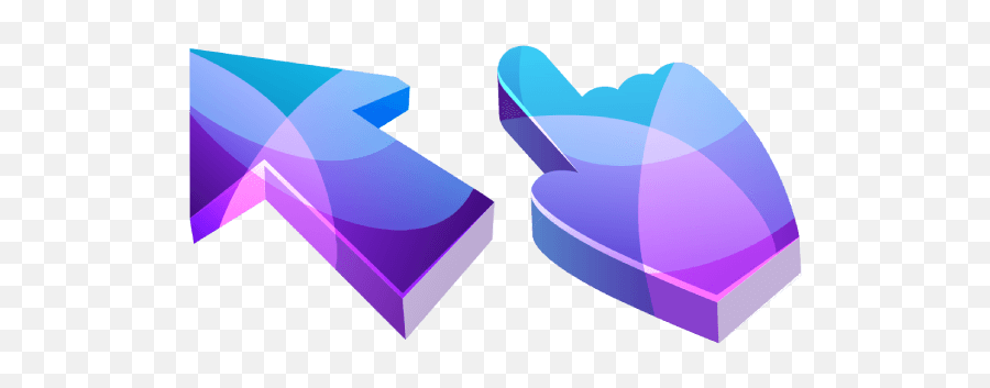 Purple And Blue Abstract 3d Cursor U2013 Custom - Vertical Png,3d Chrome Icon