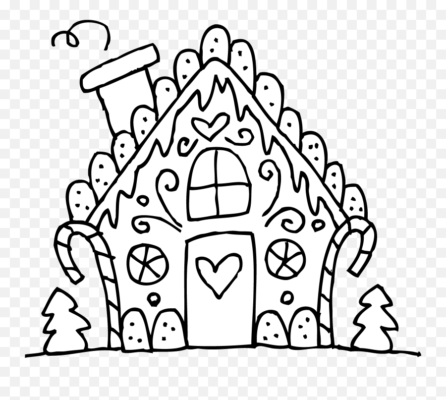 Library Of Gingerbread House Black And - Gingerbread House Coloring Page Png,Gingerbread House Png