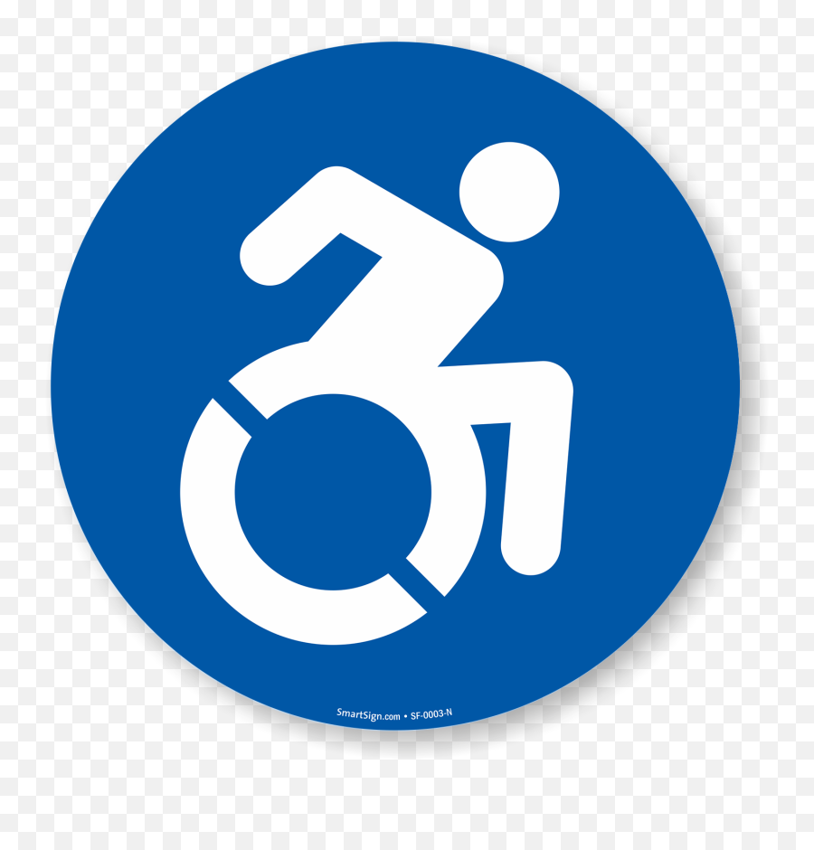 Updated Accessible Circular Floor Symbol Sign Sku Sf - 0003n Handicap Sign Png,Sign In Icon Vector
