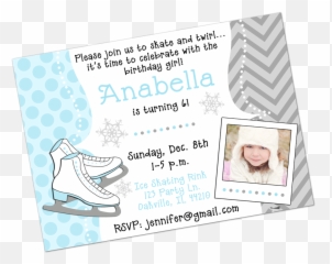 Ice Skating Digital Birthday Invitation - Figure Skate Png,Ice Skates Png
