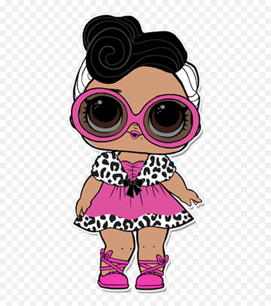 L - Lol Doll With Black And White Glitter Hair Png,Lol Png - free