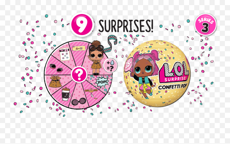Confetti Pop Tots - Lol Surprise Confetti Pop Layers Png,Pink Confetti Png
