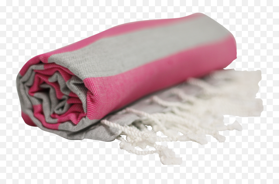 Hot Pink Grey Striped Towel Png