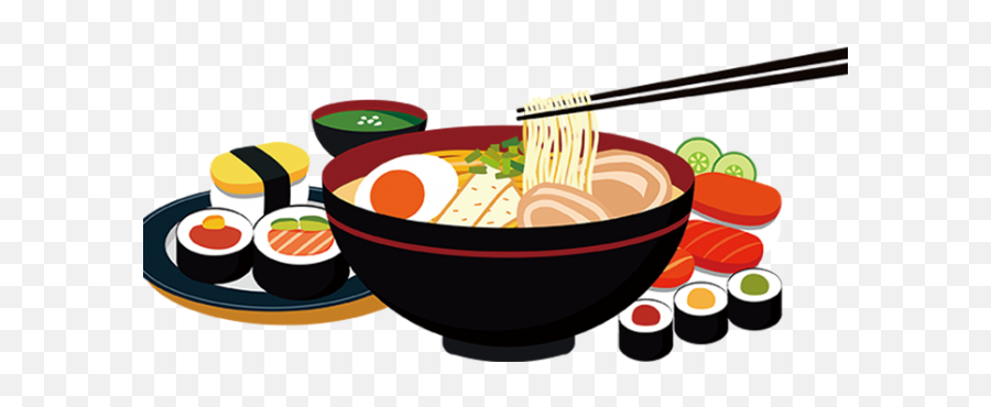 Ramen Clipart Japan Food - Ramen Bowl With Chopsticks Png Japanese Food Cartoon Png,Chopsticks Png