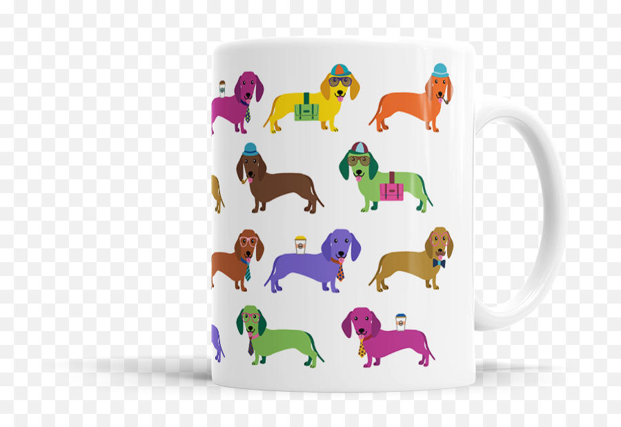 Colorful Dachshund Mug - Dachshund Png,Dachshund Png