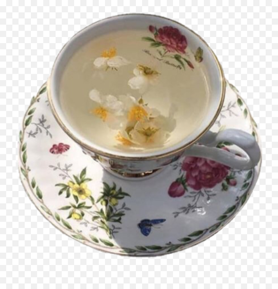 Tea Teacup Vintage Rose Pngs Png Sticker By Brookitx - Aesthetic Tea,Teacup Png
