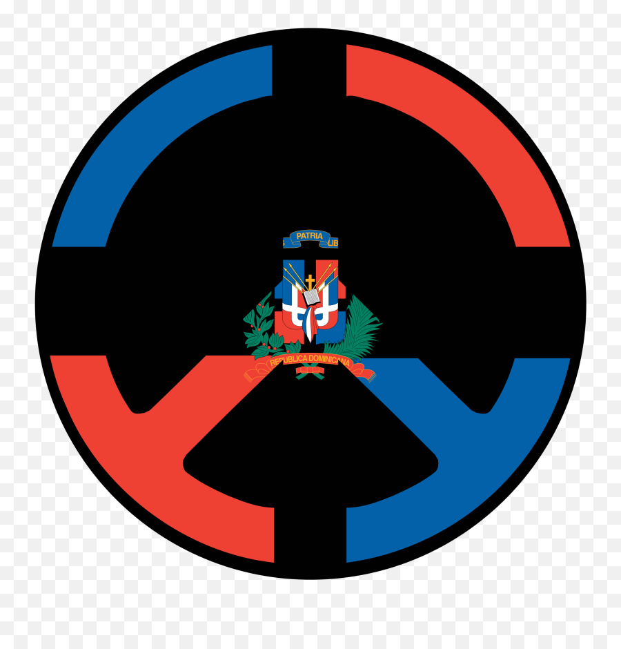 Round Black Dominican Republic Flag Symbol Free Image - Flag Of The Dominican Republic Png,Dominican Flag Png
