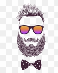 Beard Man Hipster Silhouette Sticker - Happy World Beard Day 2020 Png,Beard Silhouette Png