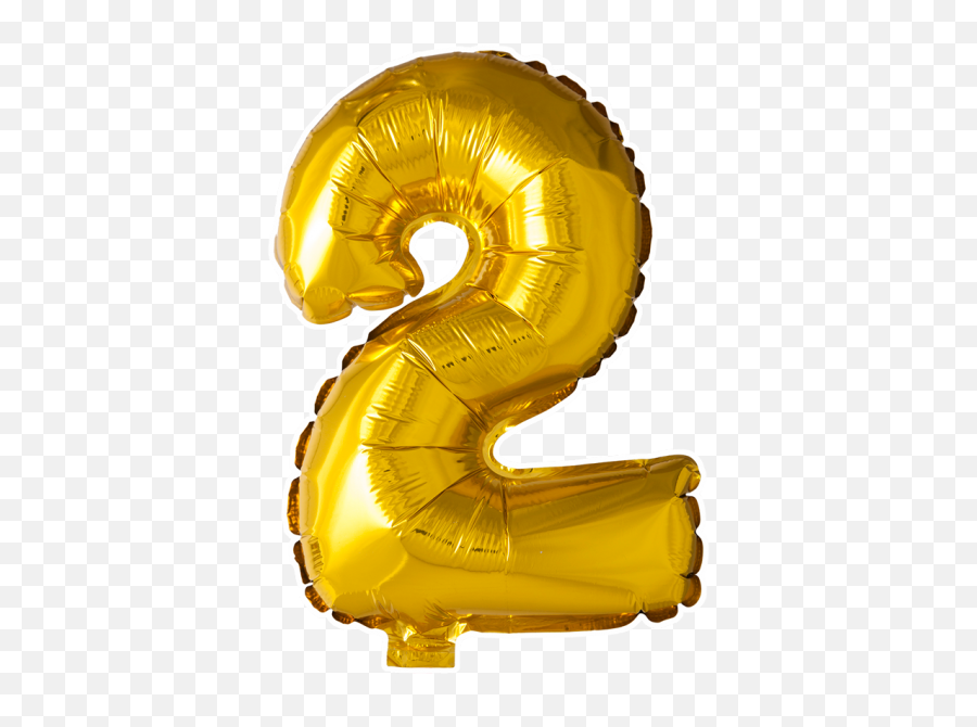 3d Numerical Foil Balloon Png Free - Gold Number 2 Balloon Png,Gold Balloon Png