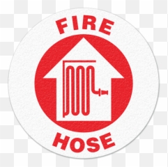 Fire Hose Floor Sign Incom - manufacturing Warden Helmet Stickers png