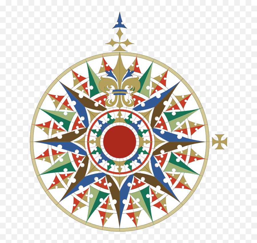 Compass Rose Art - Ornate Compass Rose Transparent Png,Compass Rose Icon