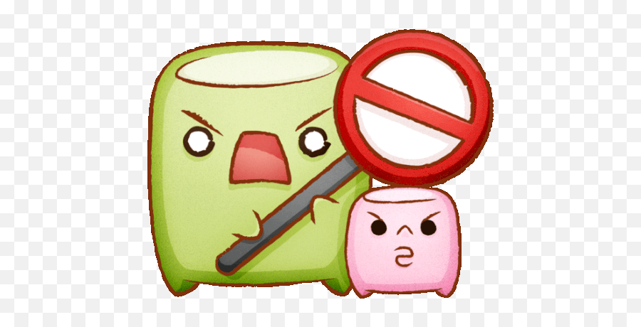 Marshmellows Hold Forbidden Sign Sticker - The Party Png,Forbidden Icon