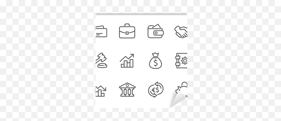 Wall Mural Stroked Financial Icons Set - Pixersus Png,Financial Icon Png