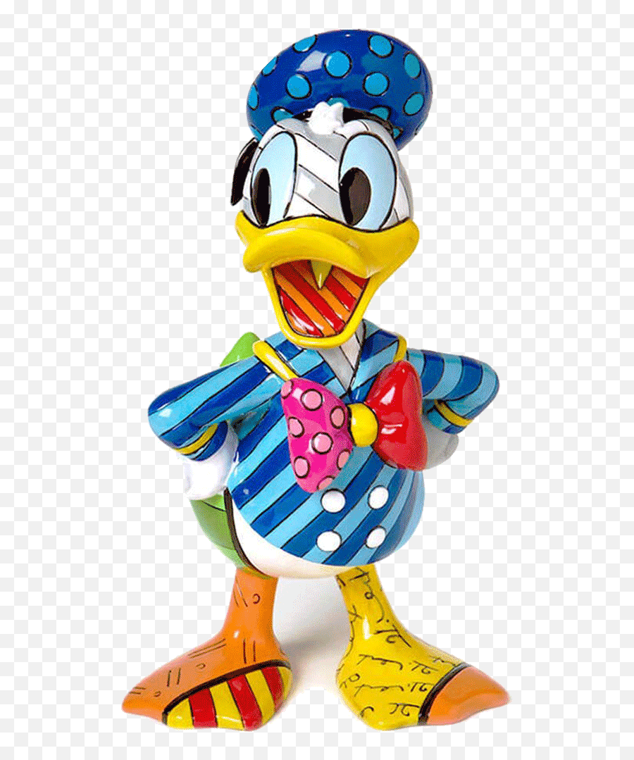 Disneyu0027s Donald Duck By Britto Figurine - Disney Romero Britto Png,Donald Duck Transparent