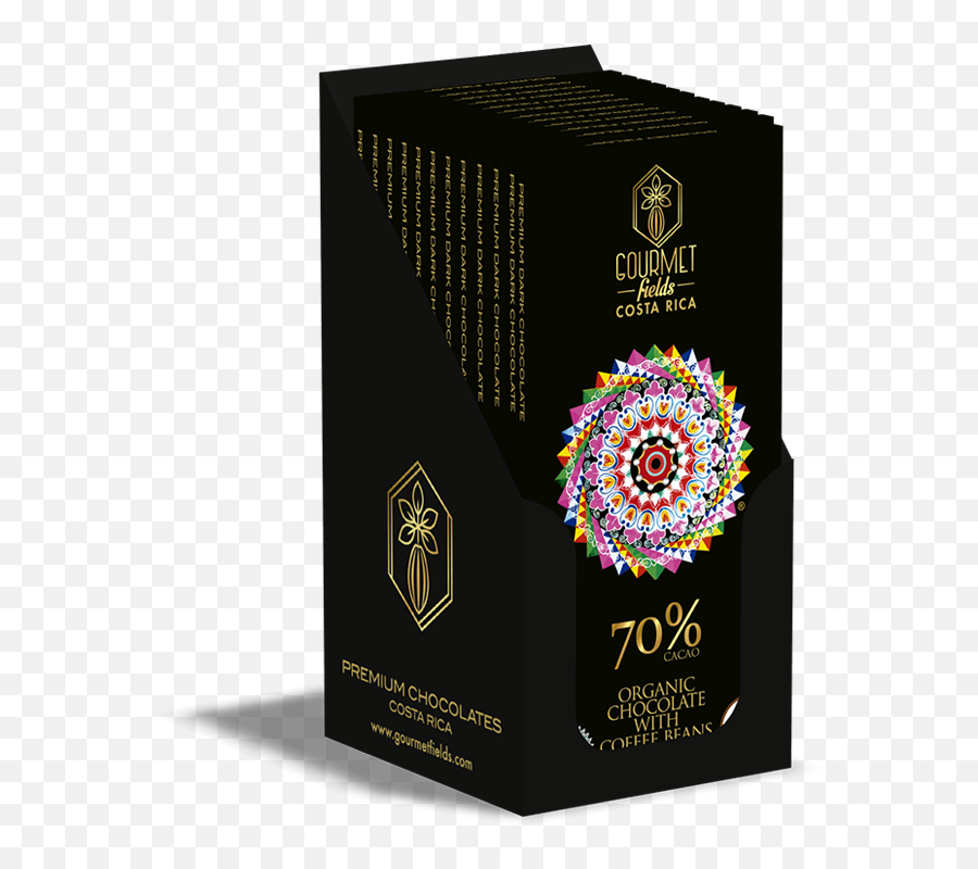 Dark Organic Chocolate With Coffee Beans - 70 Cacao Pack Of 12 Box Png,Coffee Beans Transparent