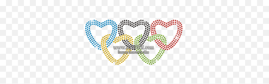Olympic Rings In Heart Shape Hot - Fix Rhinestone Transfer Heart Png,Olympic Rings Transparent