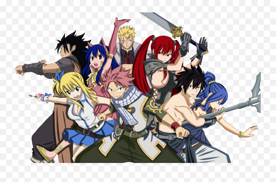 The Strongest Team - Fairy Tail Natsu Lucy Erza Png,Fairy Tail Transparent
