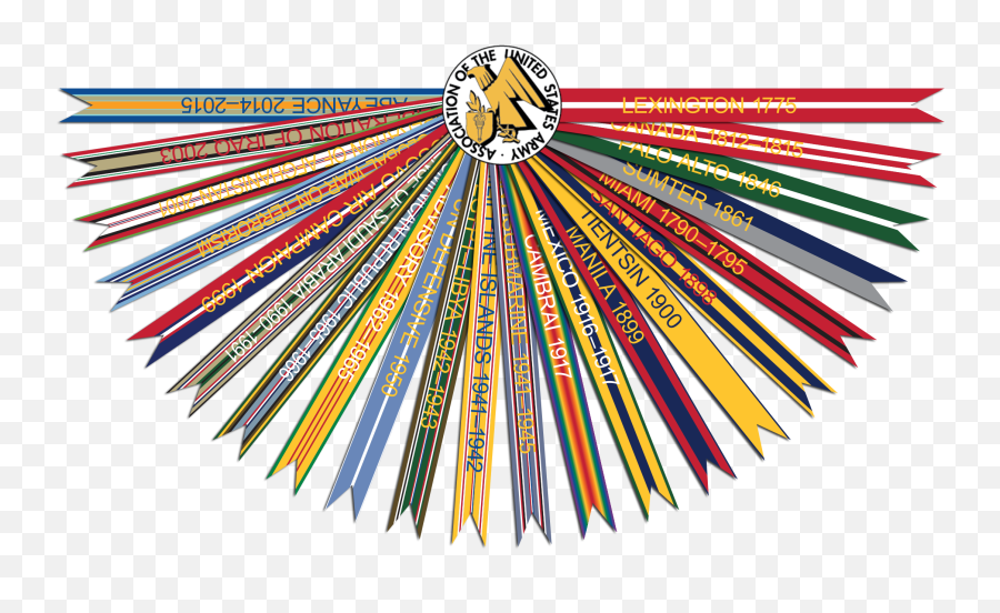 Campaign Streamers Of The United States Army Association - Us Army Flag With Streamers Png,Streamers Png