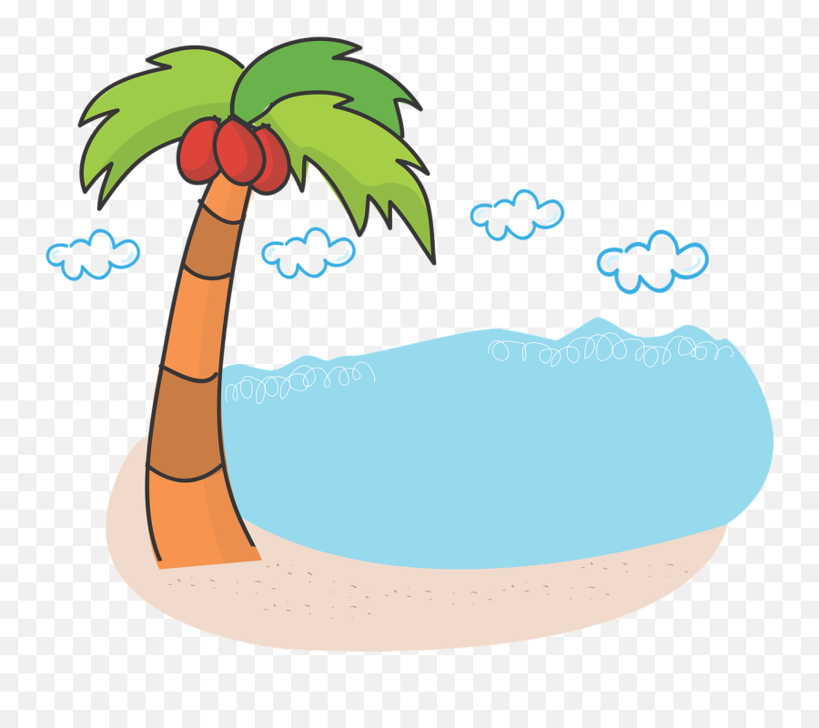 Palm Vector Graphics Free Pictures - Transparent Beach Cartoon Png,Beach Png