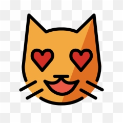 Smiling Cat Face With Heart - Shaped Eyes Emoji Meanings Smile Cat Vector Png,Heart With Eyes Logo