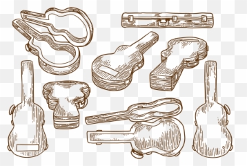 Hand Drawn Guitar Case - Download Free Vectors Clipart Drawing png